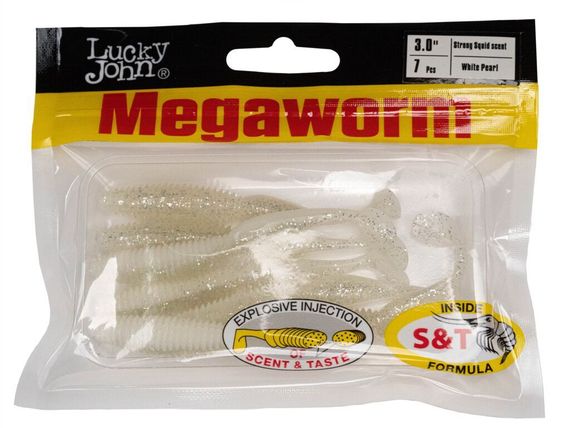 Виброхвосты съедобные LJ Pro Series MegaWorm 3,0in (7,6 см), цв. T47, 7 шт.
