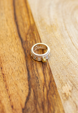 Кольцо-механизм "Серебряная луна" с позолотой