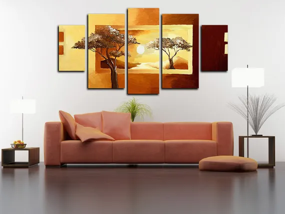 Модульная картина"Рассвет в саванне"