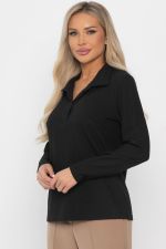 Лонгслив с воротничком Ритм жизни (черный) Б14408-6М LT Collection