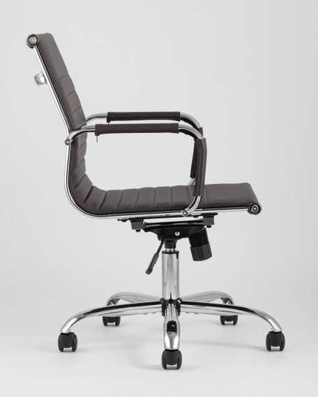 Компьютерное кресло TopChairs City S офисное коричневое, обивка экокожа, механизм качания и регулировки по высоте