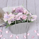 Цветочная композиция «Нежный аромат» 16*10*19см в корзинке, цвет сиренево-розовый