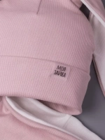 Шапка для девочек осенняя, с ушками розовая