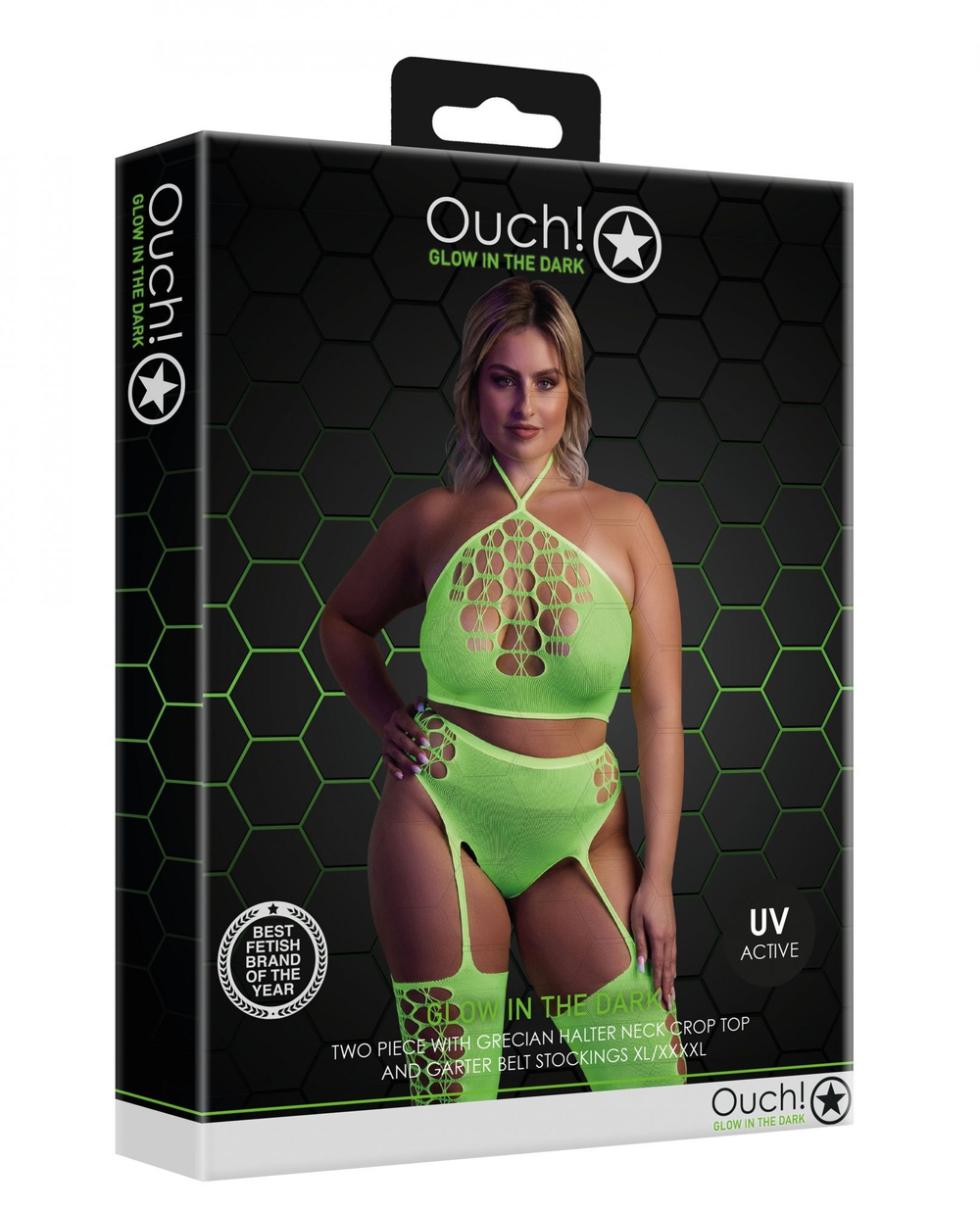 Эротический комплект-сетка +size (Размер: XL-4XL) (Цвет: зеленый)