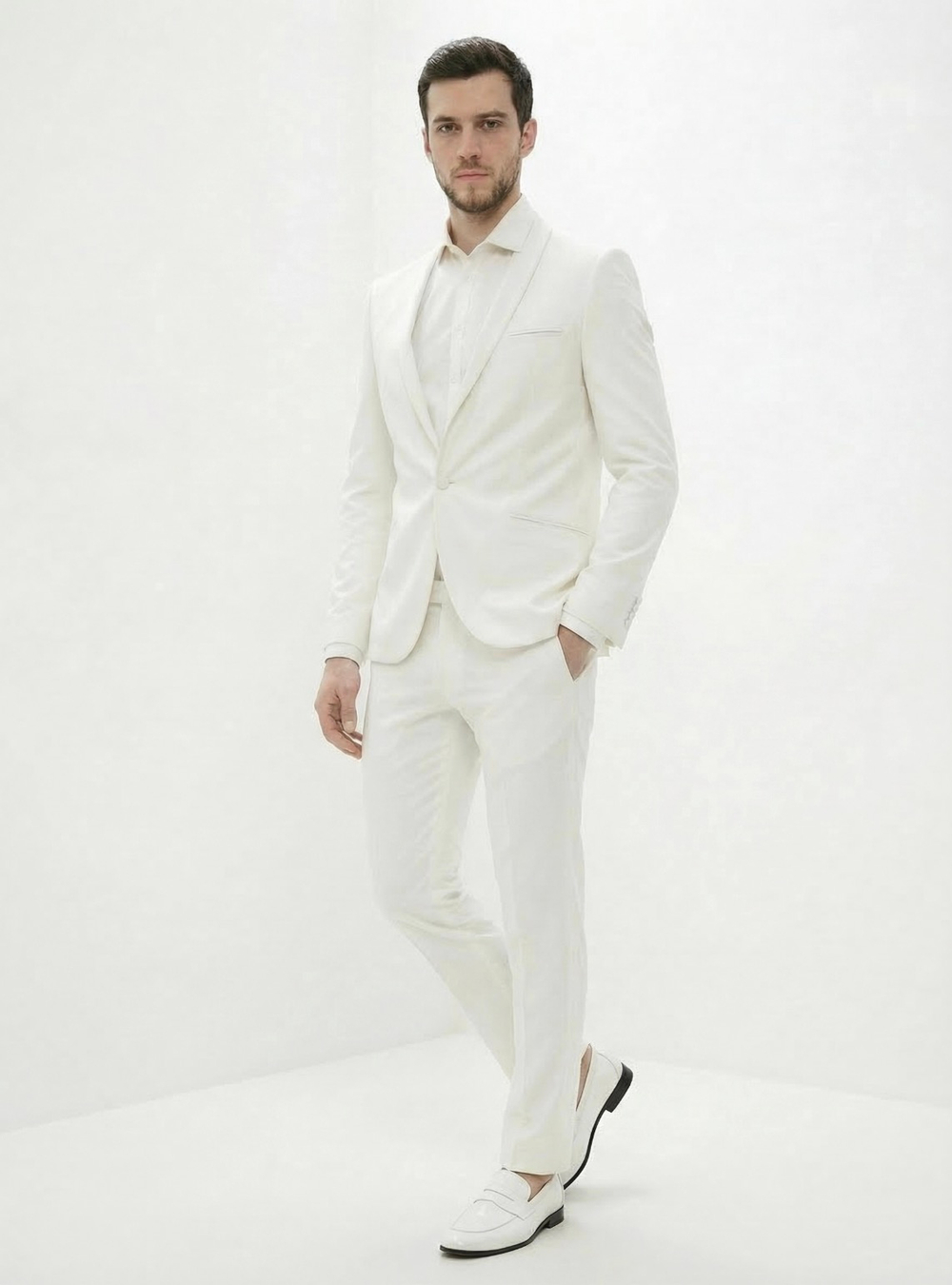 Мужской костюм двойка (белый) А80