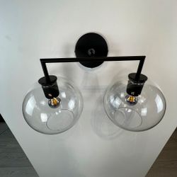Бра Rh Utilitaire Globe Shade Double Sconce Black By Imperiumloft