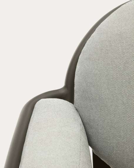 Садовое кресло Joncols серое с зеленой алюминиевой отделкой