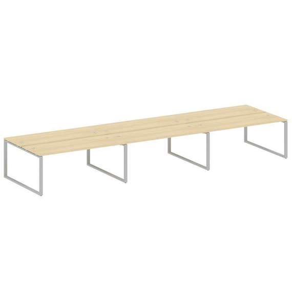 Metal System Рабочая станция на 6 мест на О-образном м/к БО.СМ-6.5 Акация Лорка/Металл Серый 5400*14