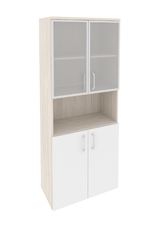 Шкаф высокий широкий с 2 комплектами дверей и стеклом в раме Onix