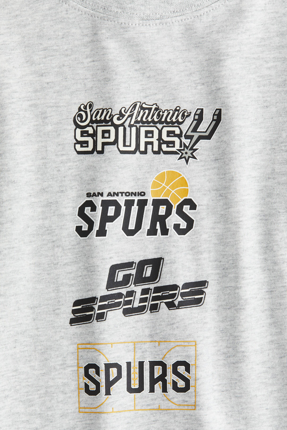 H&M Футболка из хлопка с принтом, светло-серый