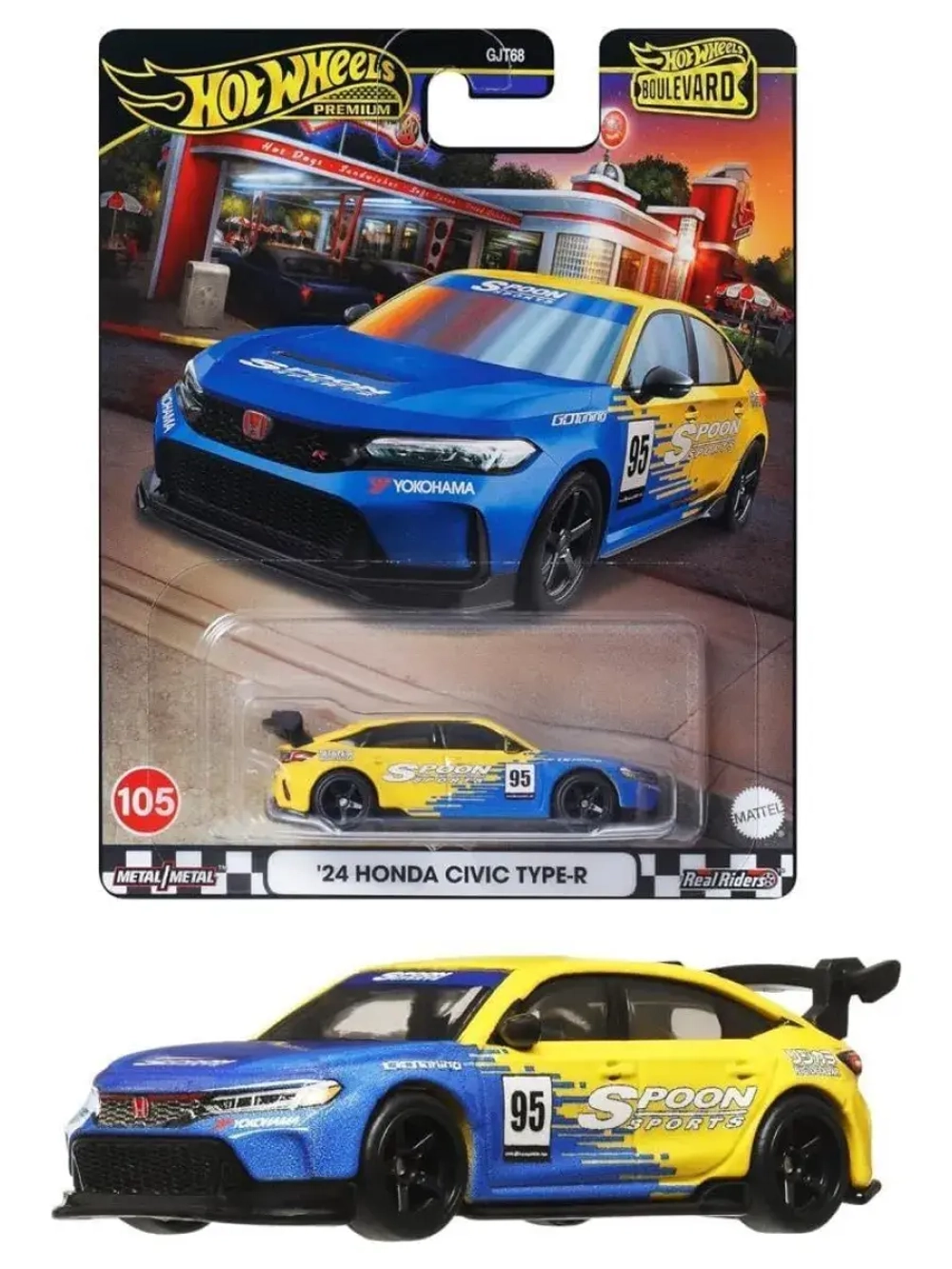 Машинка Хот Вилс Премиум 24 Honda Civic TYPE-R GJT68 HRT61