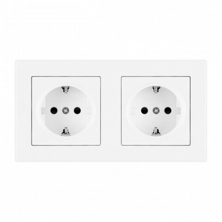 Розетка с заземлением и со шторкой Arte Milano SET06-2 SET06-2-40-1x2 white
