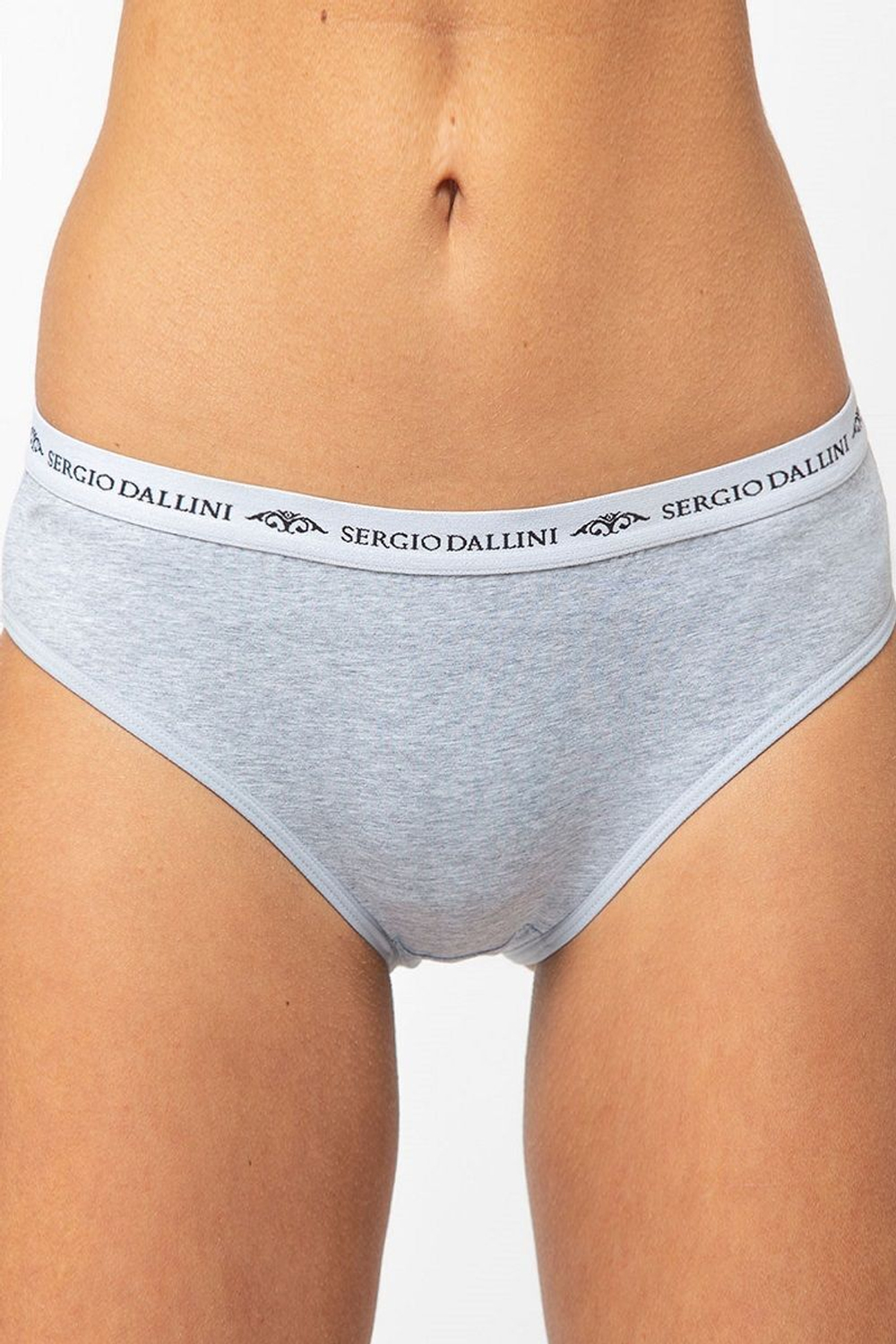 Женские трусы-слипы с узкой резинкой (Размер: L) (Цвет: серый меланж)