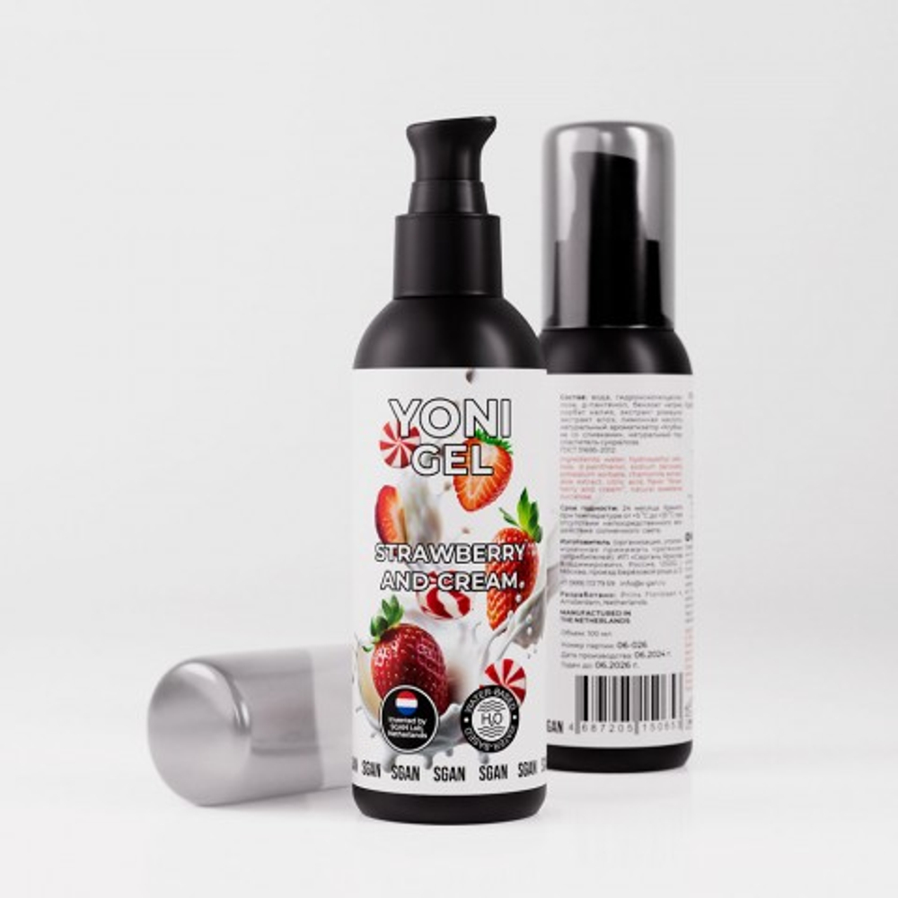 Лубрикант для орального секса SGAN Sensual со вкусом клубники со сливками, 100 мл