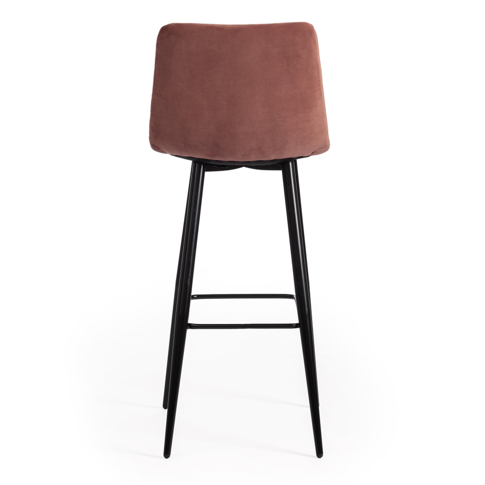 Стул барный CHILLY (mod.7095б) ткань/металл, 53х44х104 см, высота до сиденья 76 см, коралловый barkhat 15 /черный (Комплект из 2 шт.)