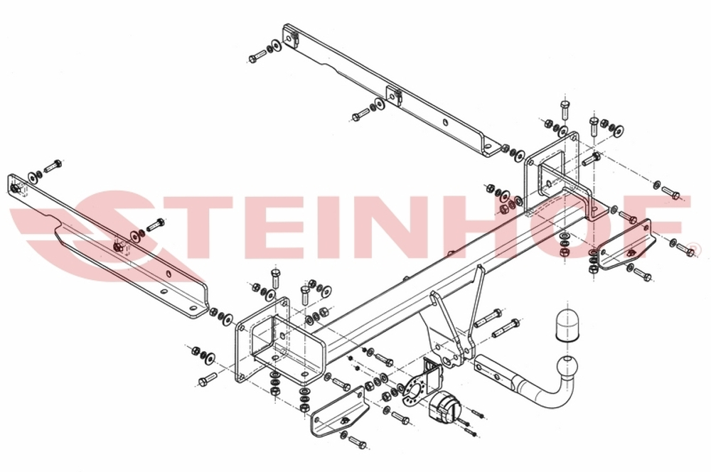 Фаркоп Steinhof M-142 для Mercedes Mercedes GL-Class x166 2012-2016, Mercedes GLS-Class x166 2016-2019, Mercedes GL-Class x164 2006-2012(паспорт и сертификат в комплекте)(без электрики)