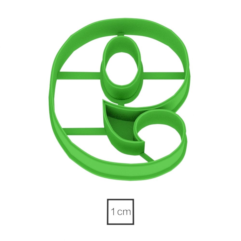 Вырубка ЦИФРА "9"  10см цветной пластик