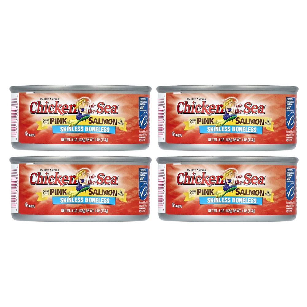 Chicken of the Sea, Горбуша в воде с кусочками, 4 банки по 142 г (5 унций)