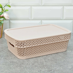 Корзина для хранения 3л с крышкой "Keeplex Ajur", бежевый топаз