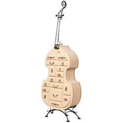 Подставка Контрабас-Комод Айвори Рептилия Жемчуг