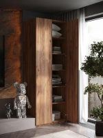 Шкаф Распашной Коричневый 81х220x52,5 SOHO полки и ручка