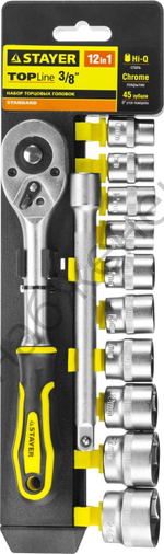 STAYER RSS 12M, 12 предм., (3/8″), набор торцовых головок (27752-H12)