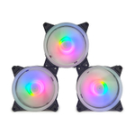 Комплект из 3 вентиляторов TESLA RGB120-DB3, 120мм, 1200rpm, 3-pin+Molex, черный-белый/FRGB, 38CFM, 21дБ, антивибропрокладки (TSL-120-DB3)