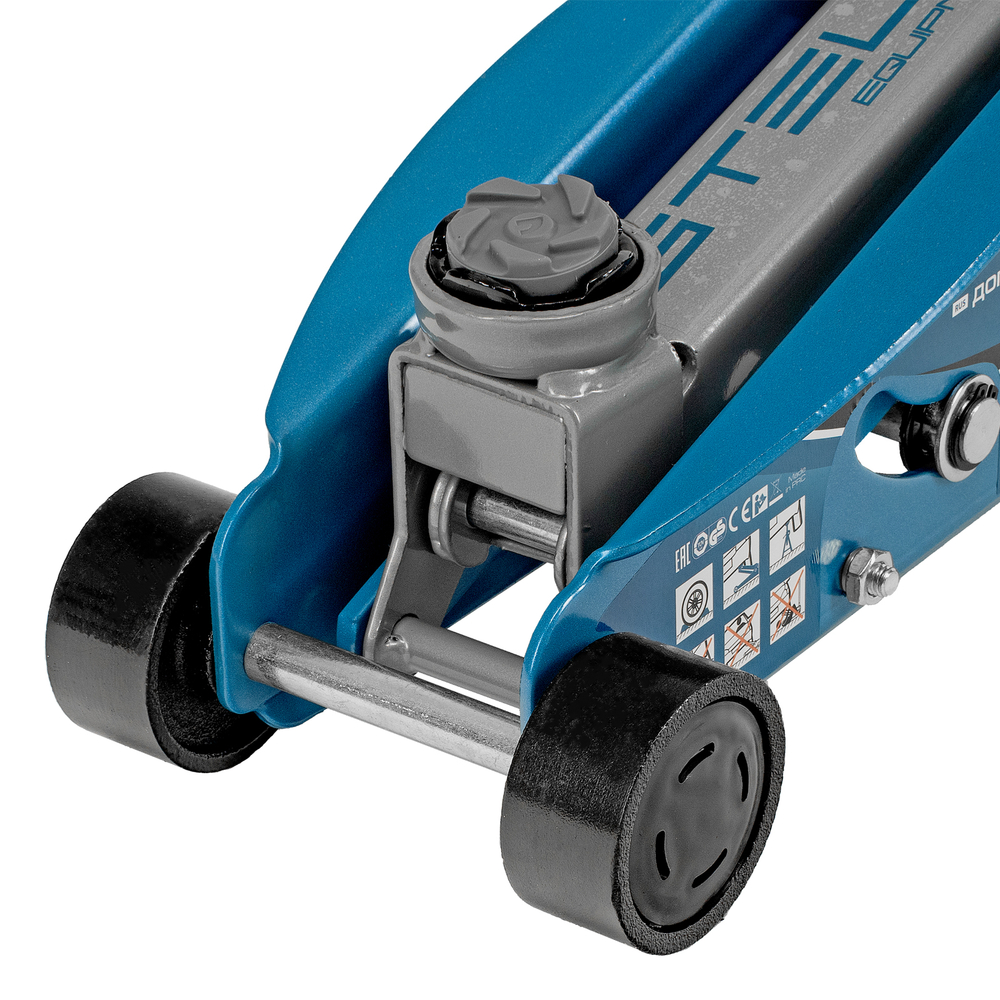 Домкрат гидравлический подкатной с фиксатором, 2.5 т, Safety Pin, 140-385 мм, в кейсе Stels