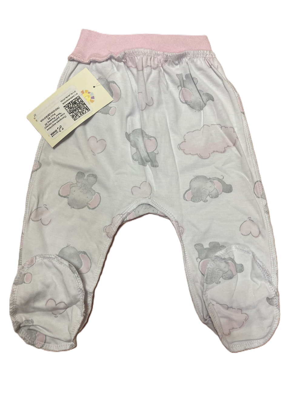 Ползунки пояс рибана из кулирки (100% хлопок) швы наружу на рост 62см