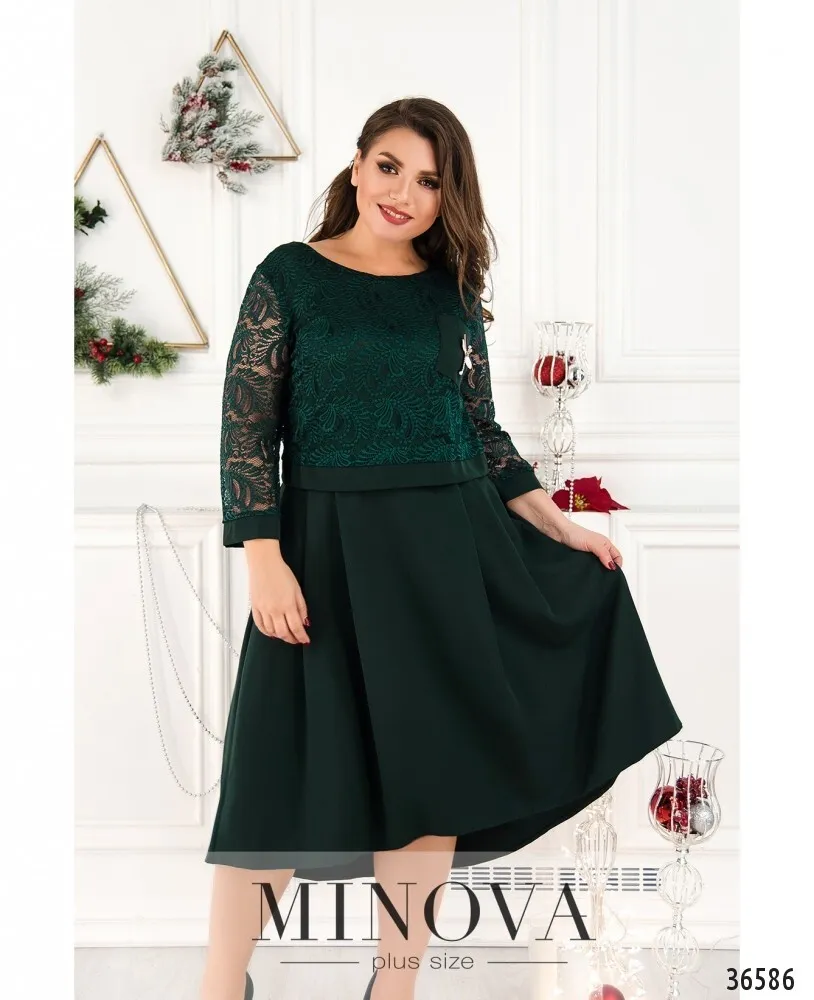 Платье 8619-1-темно-зеленый Minova