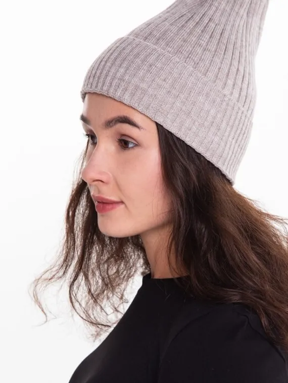 Шапка женская зимняя, цвет бежевый, размер 52-56