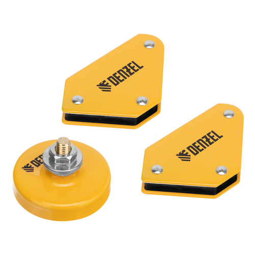 DENZEL Набор из 2 магнитных сварочных фиксаторов и магнитной клеммы "масса"