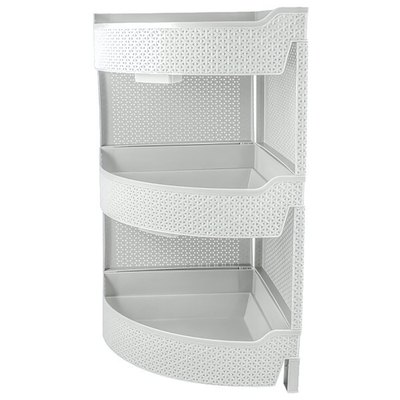 Этажерка универсальная "Wenge" угловая 3-секционная, 325х325х615 мм (светло-серый)