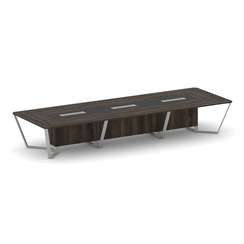 Steel Meet Стол переговорный прямоугольный KM-PR.B.SP-16 Дуб Мали/Графит Глянец/Металл Серый 4800*16