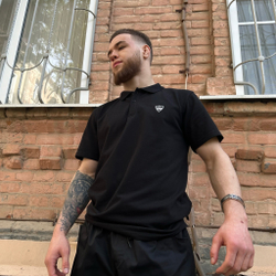 Поло Питерский Щит "Лого" Чёрный