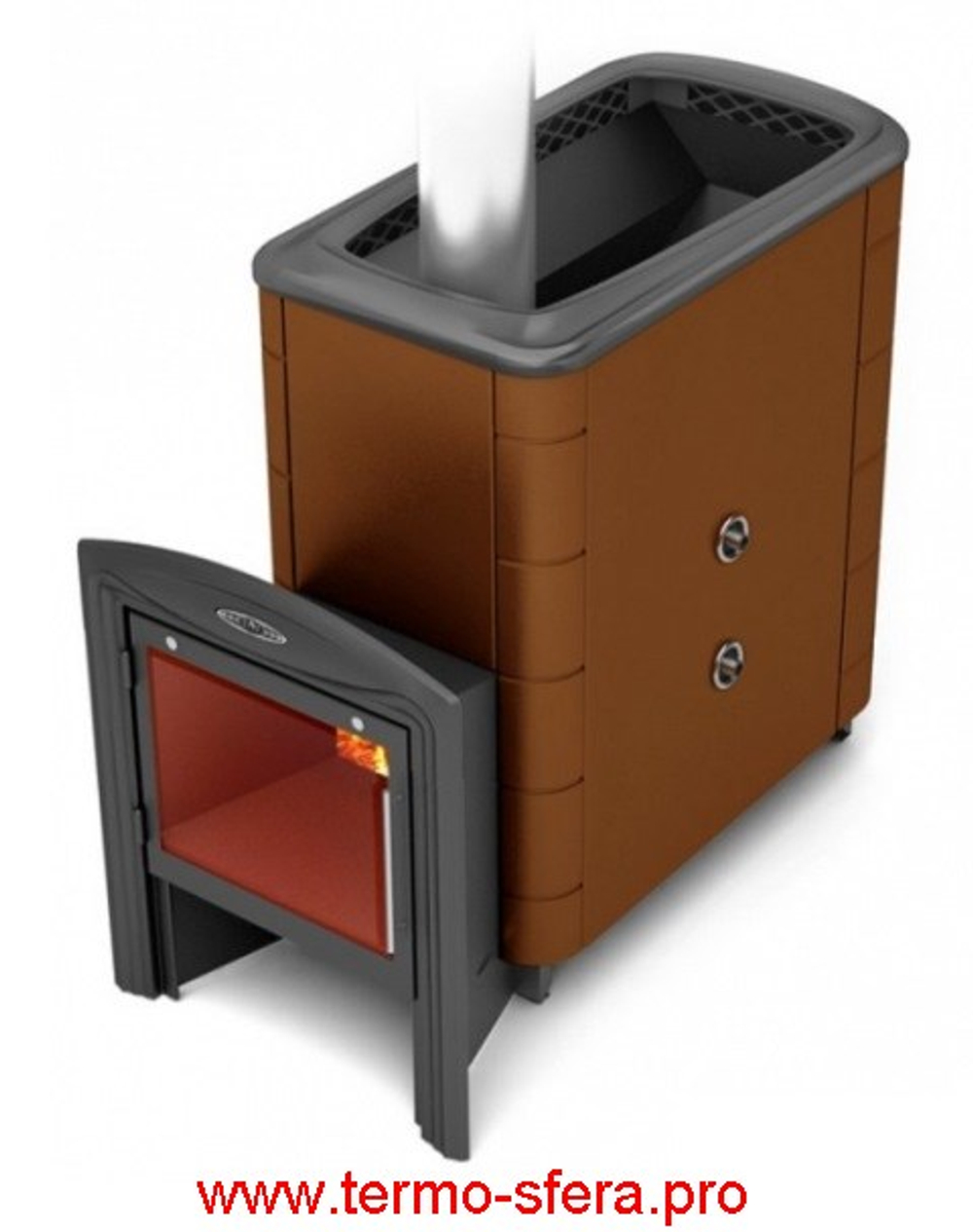 Печь для бани Тунгуска XXL 2013 Inox Витра ТО терракота