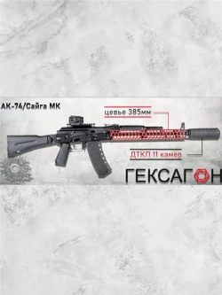 Цевье Гексагон на АКМ, АК74, АК103, Сайга исп. 030, 385мм