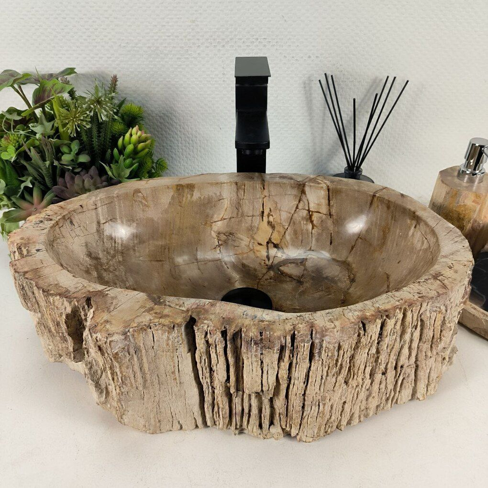 Каменная раковина из окаменелого дерева OD-04405 (52*36*15) 0175 из натурального камня