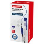 Ручка шариковая с грипом BRAUBERG "X-Writer", СИНЯЯ, узел 0,7 мм, линия письма 0,35 мм, 142403