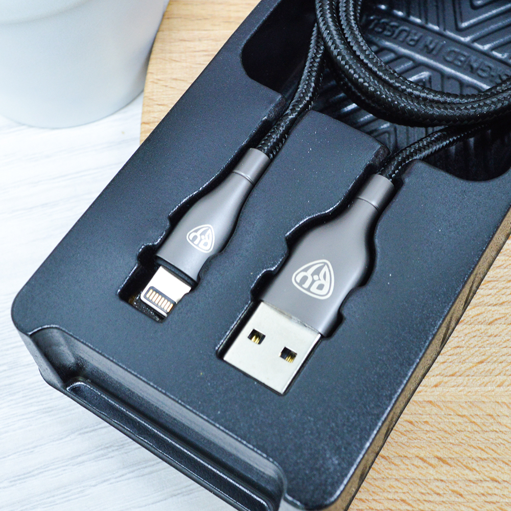 Кабель для мобильных устройств BY Керамика iP 1м 2,4А быстрая зарядка