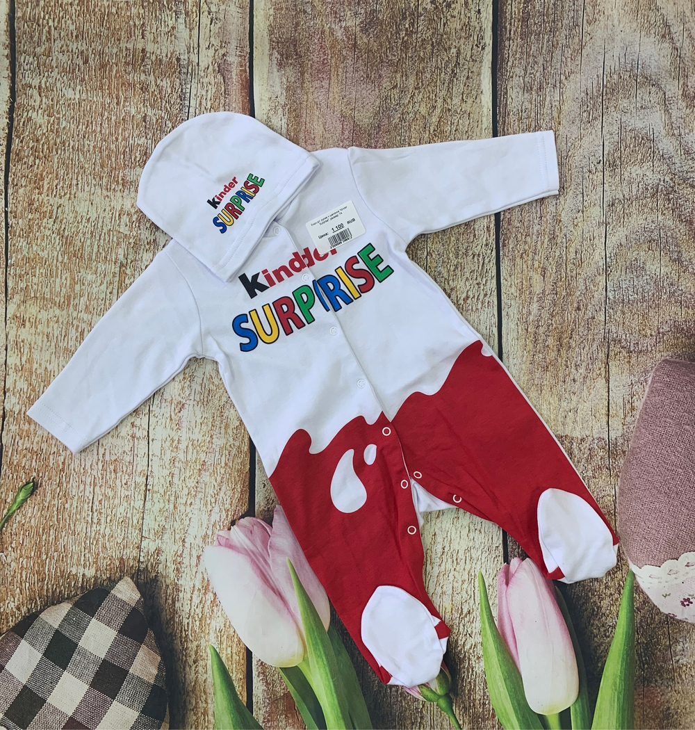 Боди дл. рукав + шапочка "Kinder Surprise" (Размер: 74)