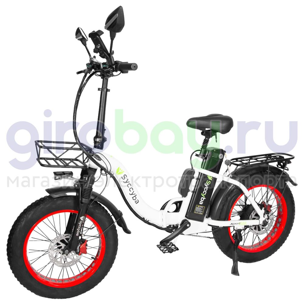 Электровелосипед Syccyba F11 Pro 2025 года (48V/15Ah) - Белый с красными ободами фото №1