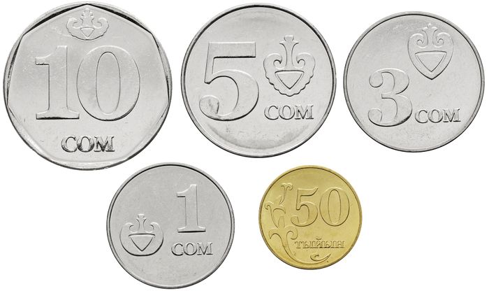Набор монет Кыргызстана 2008-2009 (5 штук)