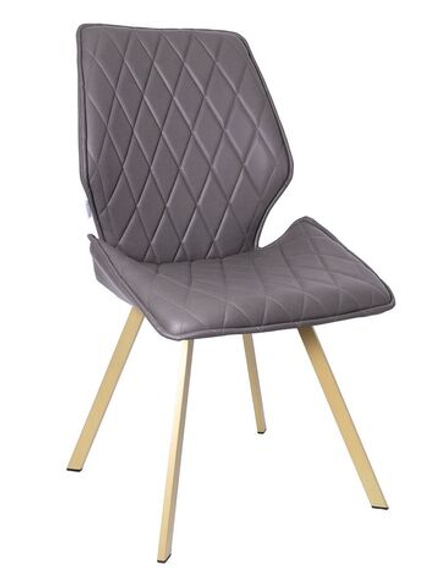 Стул LA ALTA OSTIN 180 экокожа серый, каркас квадрат шампань