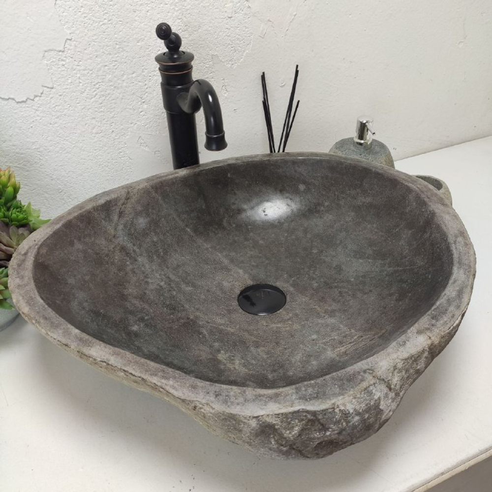 Каменная раковина из речного камня RS-61991 (56*50*15)