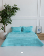 Комплект стеганного покрывала и 2 наволочек Kaj Navy Hermodr 130220327 Иран