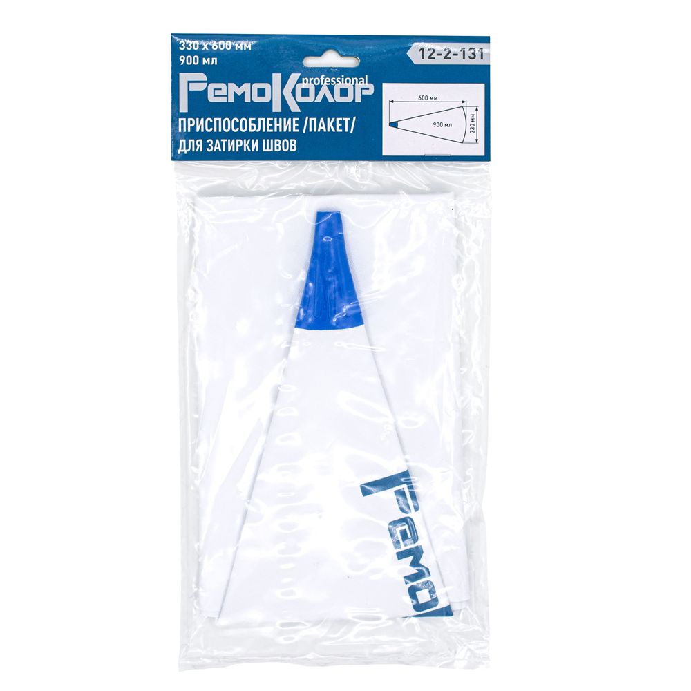Приспособление (пакет) для затирки швов 300х600мм, толщина 0,4мм, диам. нос. 8мм, 900мл, 12-2-131