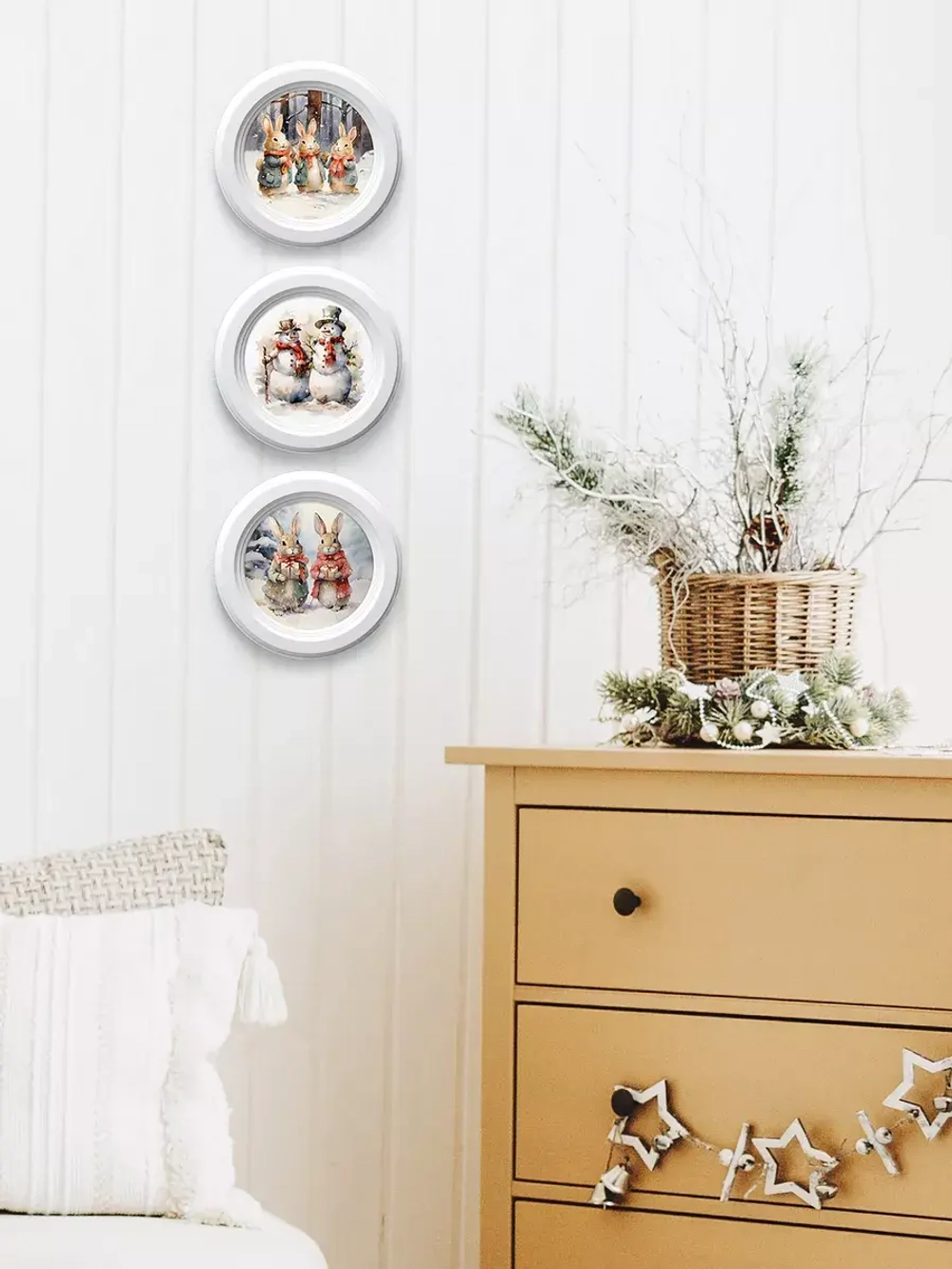 Картины на стену интерьерные на холсте 3 шт. 17.5 см