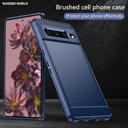 Мягкий чехол синего цвета для смартфона Google Pixel 7 Pro, серия Carbon от Caseport