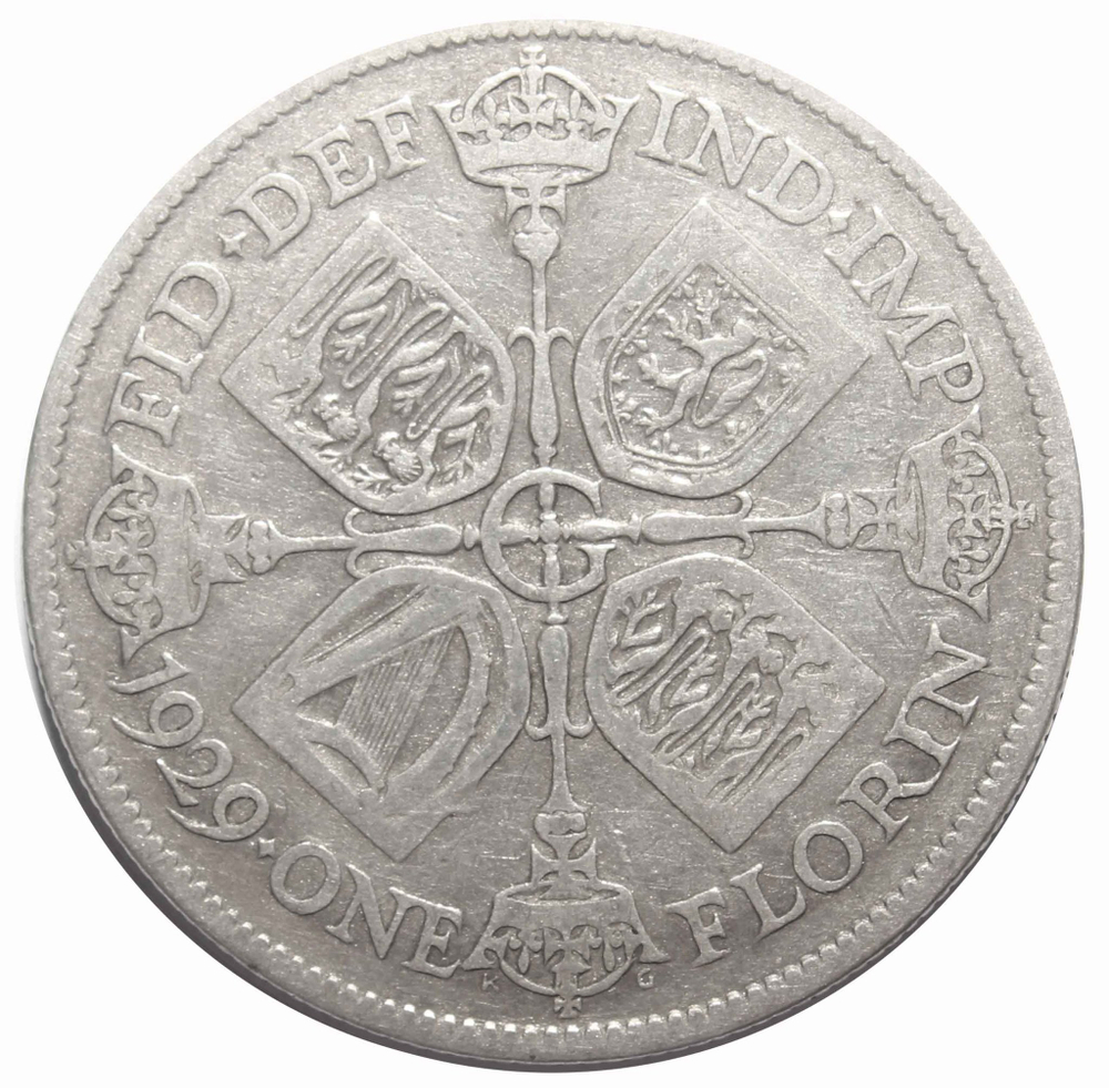 1 флорин 1929 год Великобритания (Георг V) Серебро. VF